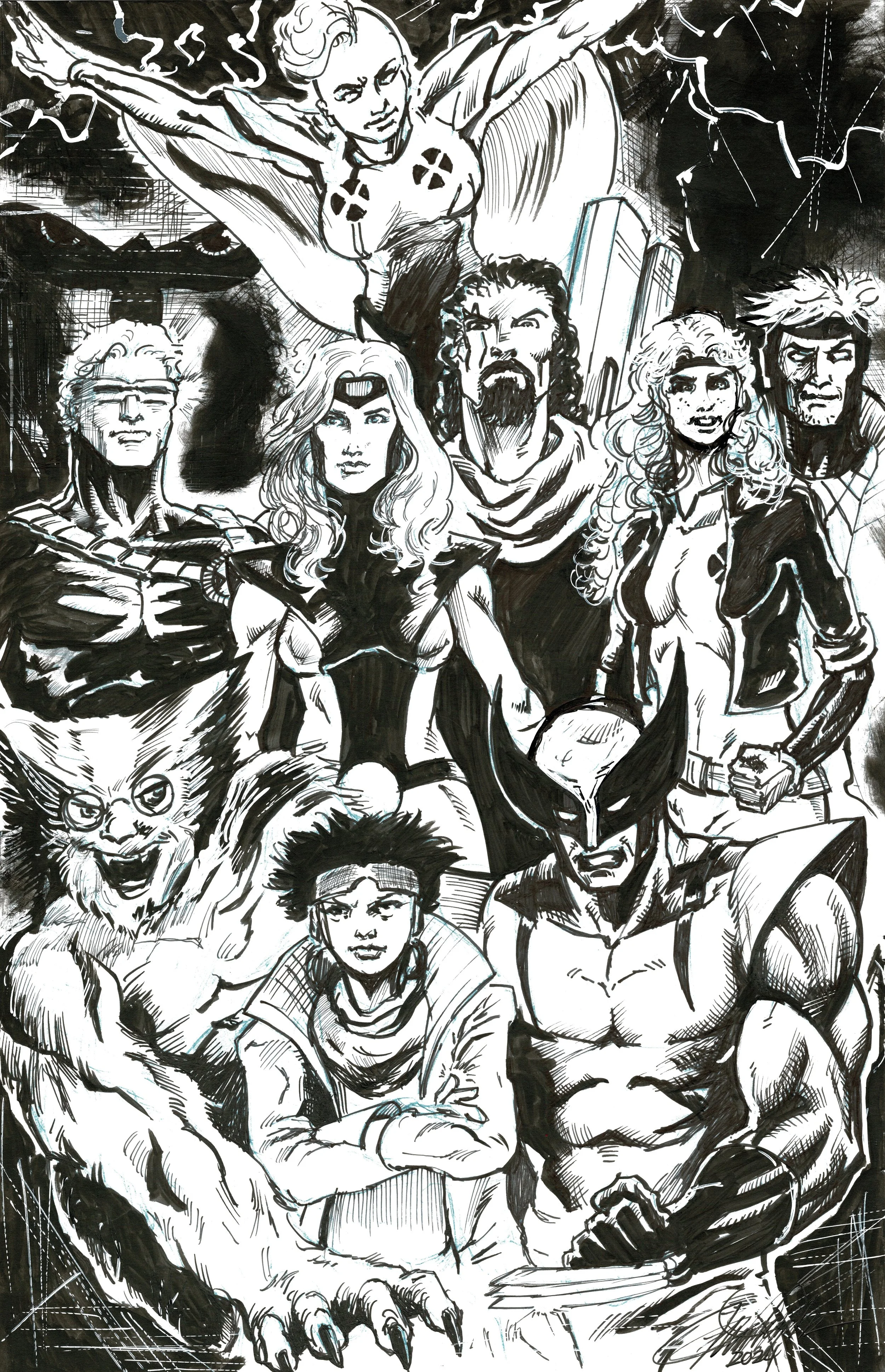 Marvel X-Men 11x17 Sketch Art - Iconic Superhero Artwork — On the